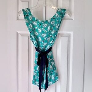 NWOT Vintage Ann Taylor LOFT Size 14 Women’s Turquoise Paisley Sleeveless Blouse